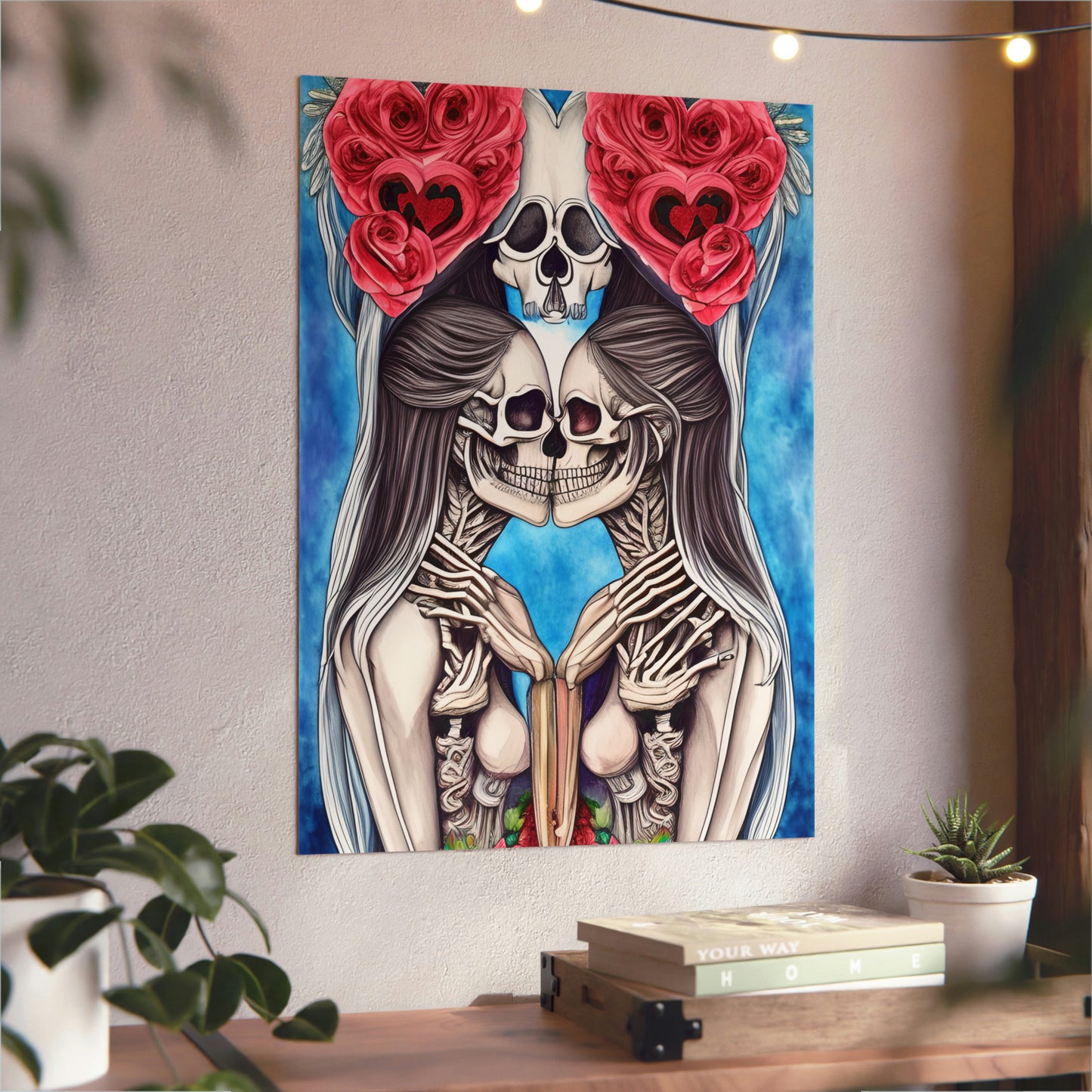 Love Shows No Time Boundaries Skulls, Image By Loewenkind Creations Aluminum Composite Panels