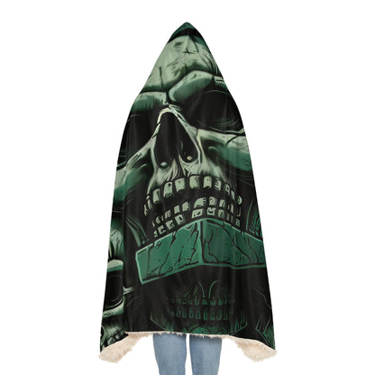 Deeply Detailed Green And Grey Skulls  Cement Background Snuggle Blanket