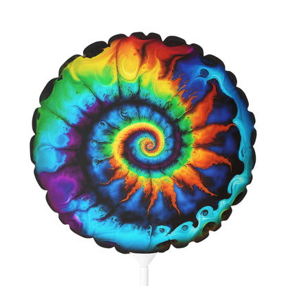 Bold And Beautiful Tie Dye Style One Balloon (Round and Heart-shaped), 11"