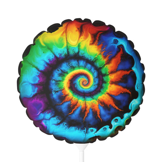 Bold And Beautiful Tie Dye Style One Balloon (Round and Heart-shaped), 11"
