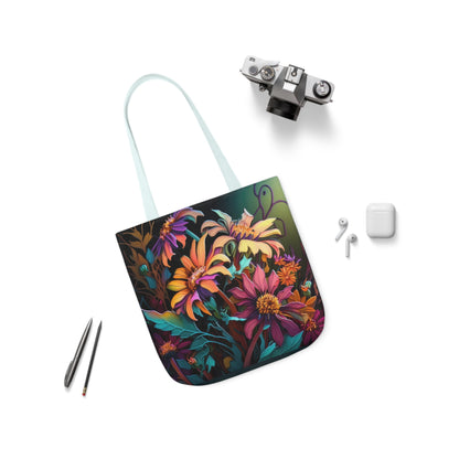 Bold And Beautiful Flowers Style Three Polyester Canvas Tote Bag (AOP)