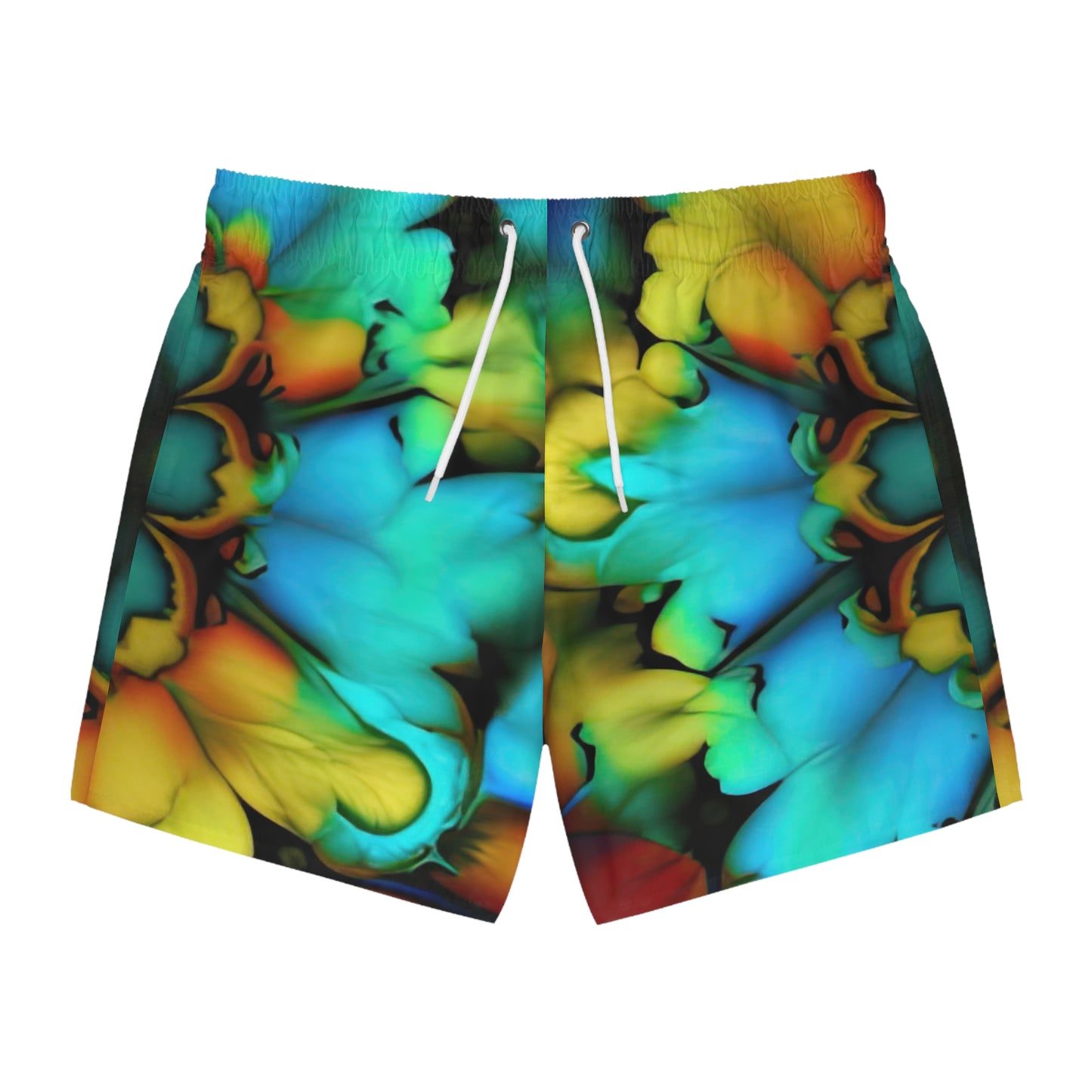 Bold And Beautiful Tie Dye B 3 Blue Yellow Swim Trunks (AOP)