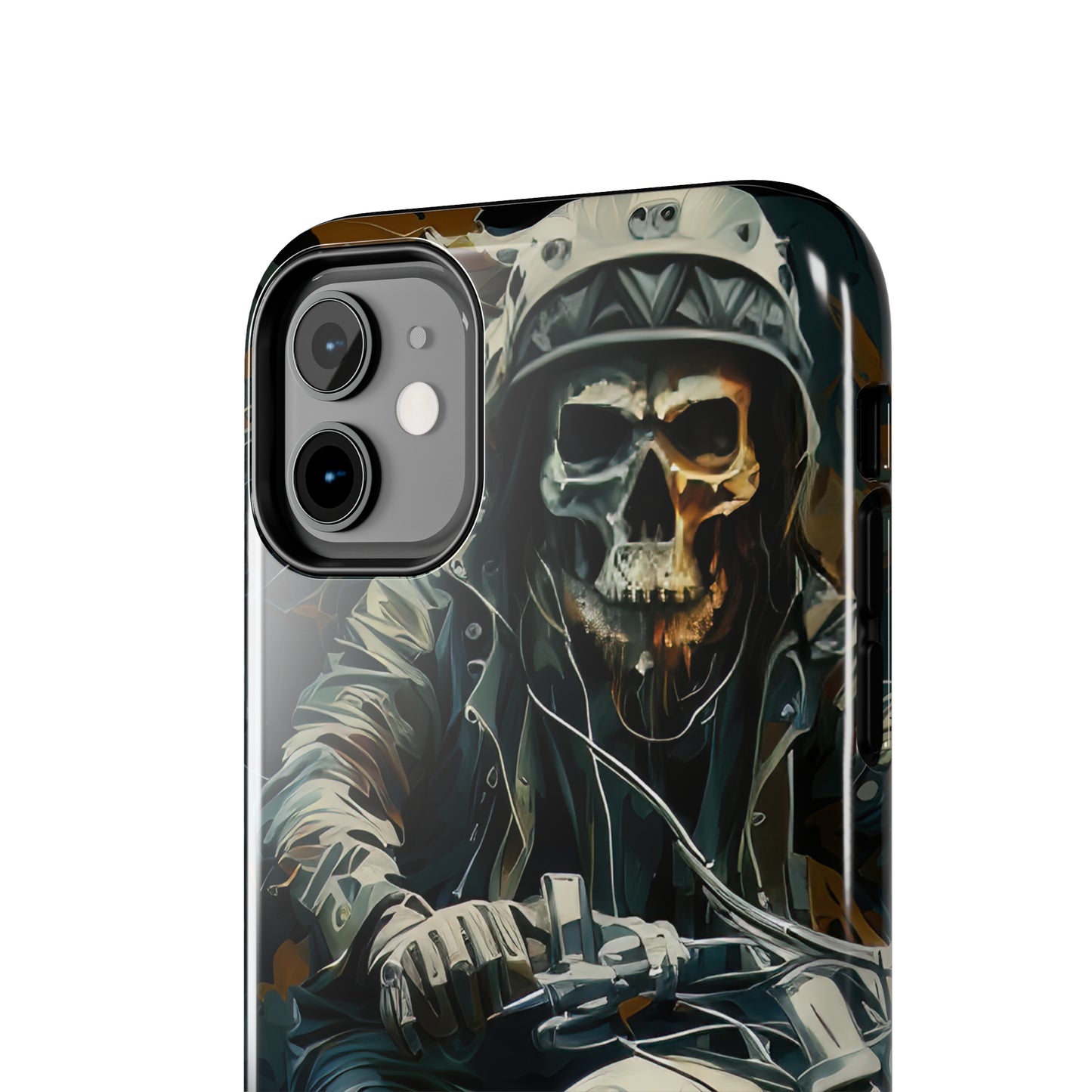 Skull Motorcycle Rider, Ready to Tear Up Road On Beautiful Bike Tough Phone Cases