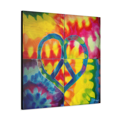 Coolio Tie Dye Hippie Heart Peace Sign Canvas Gallery Wraps