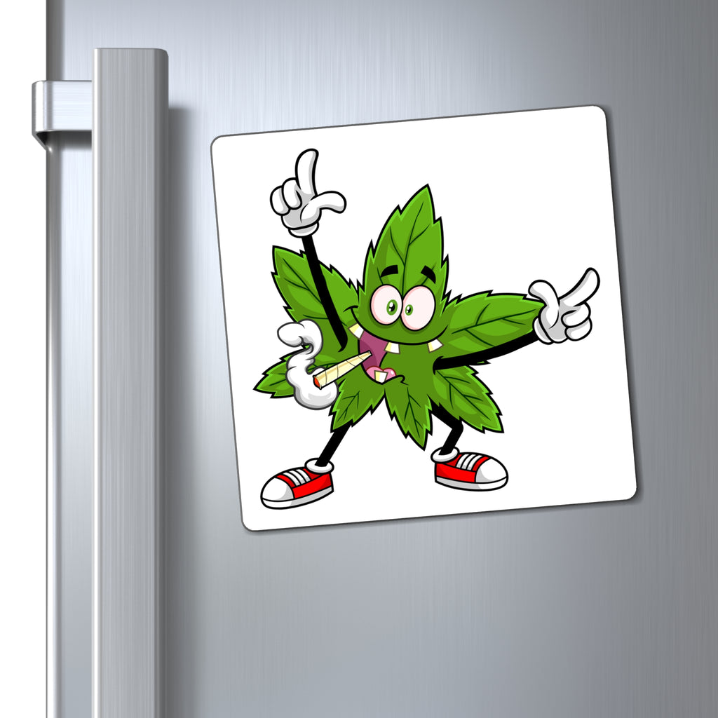 Marijuana Reggae Pot Leaf Man Smoking A Joint With Red Sneakers 1 Magnets