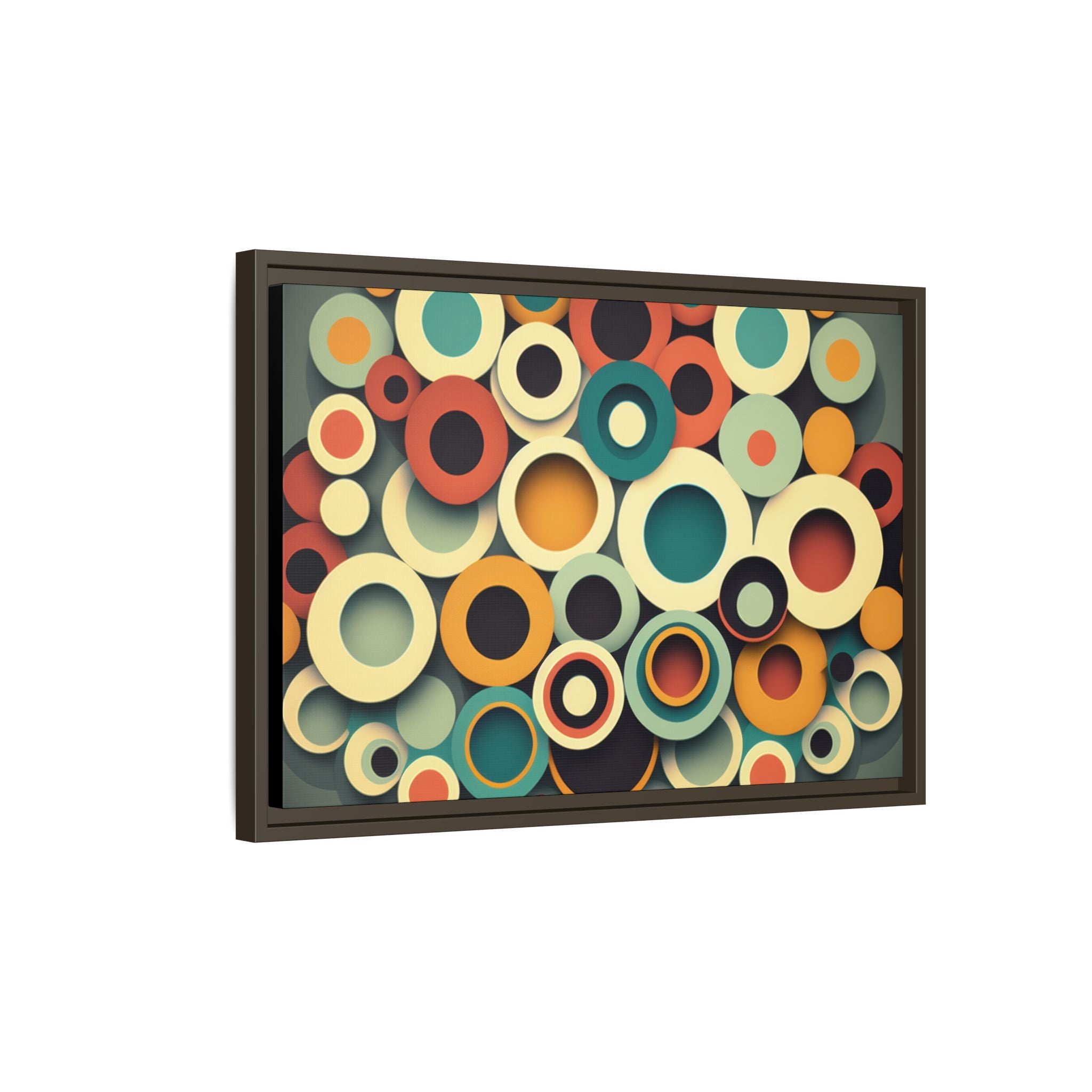 Gathered Circles, Matte Canvas, Framed (Multi-color)
