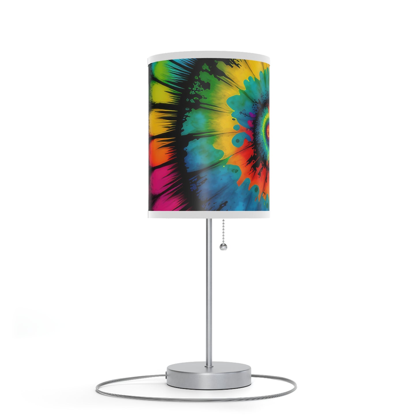 Bold And Beautiful Tie Dye Style 4 Lamp on a Stand, US|CA plug