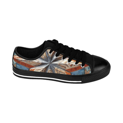 Beautiful Stars Abstract Star Style Orange, White And Blue Women's Sneakers
