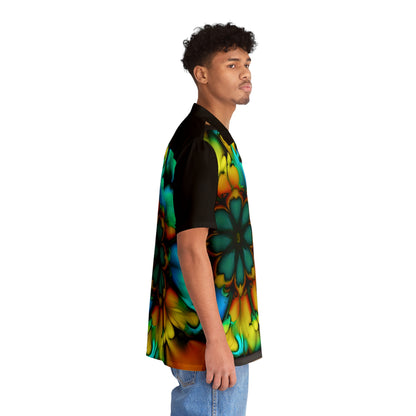 Bold And Beautiful Tie Dye B 3 Blue Yellow Men's Hawaiian Shirt (AOP)