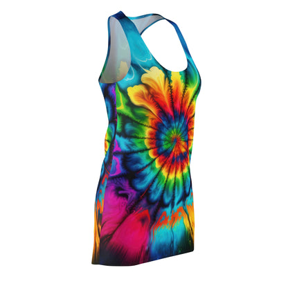 Bold And Beautiful Tie Dye Style Two Women's Cut & Sew Racerback Dress (AOP)