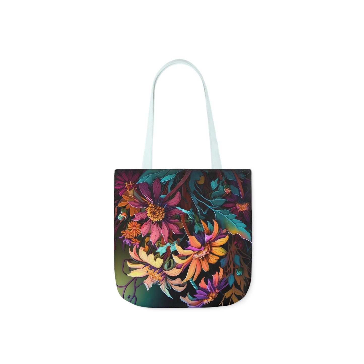 Bold And Beautiful Flowers Style Three Polyester Canvas Tote Bag (AOP)