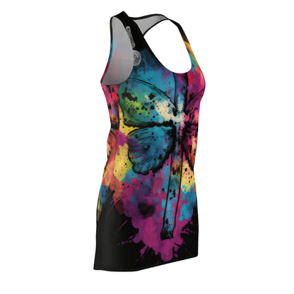 Bold And Beautiful Tie Dye Style Four Women's Cut & Sew Racerback Dress (AOP)