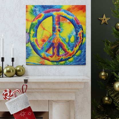 Coolio Tie Dye Hippie Peace Sign 4 Canvas Gallery Wraps