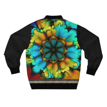 Bold And Beautiful Tie Dye B 3 Blue Yellow Men's Bomber Jacket (AOP)