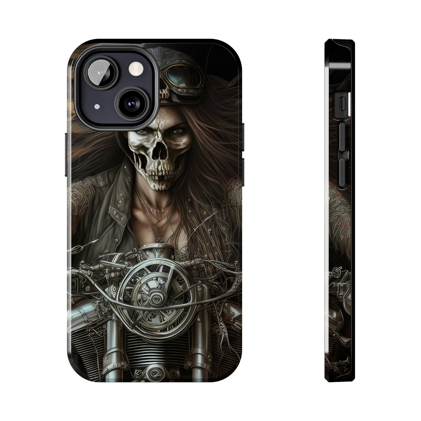 Skull Motorcycle Rider, Ready to Tear Up Road On Beautiful Bike 10 Tough Phone Cases