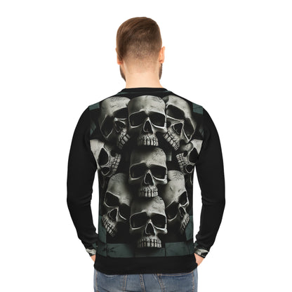 Metallic Chrome Skulls and classic Designed Background Style 9 Lightweight Sweatshirt (AOP)