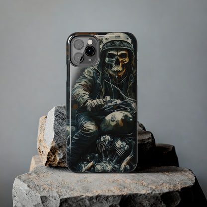 Skull Motorcycle Rider, Ready to Tear Up Road On Beautiful Bike Tough Phone Cases