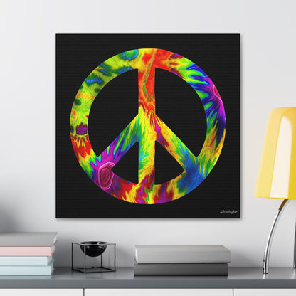 Coolio Tie Dye Hippie Peace Sign 6 Canvas Gallery Wraps