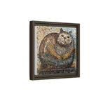 "Serene Mosaic Cat", Framed Mosaic Cat Art Print — Colorful Modern Wall Canvas