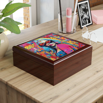 Bad As Blond, Pink Background, Black or Brown Jewelry Box