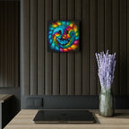 Happy Tie Dye Face Style 2 Wall Clock