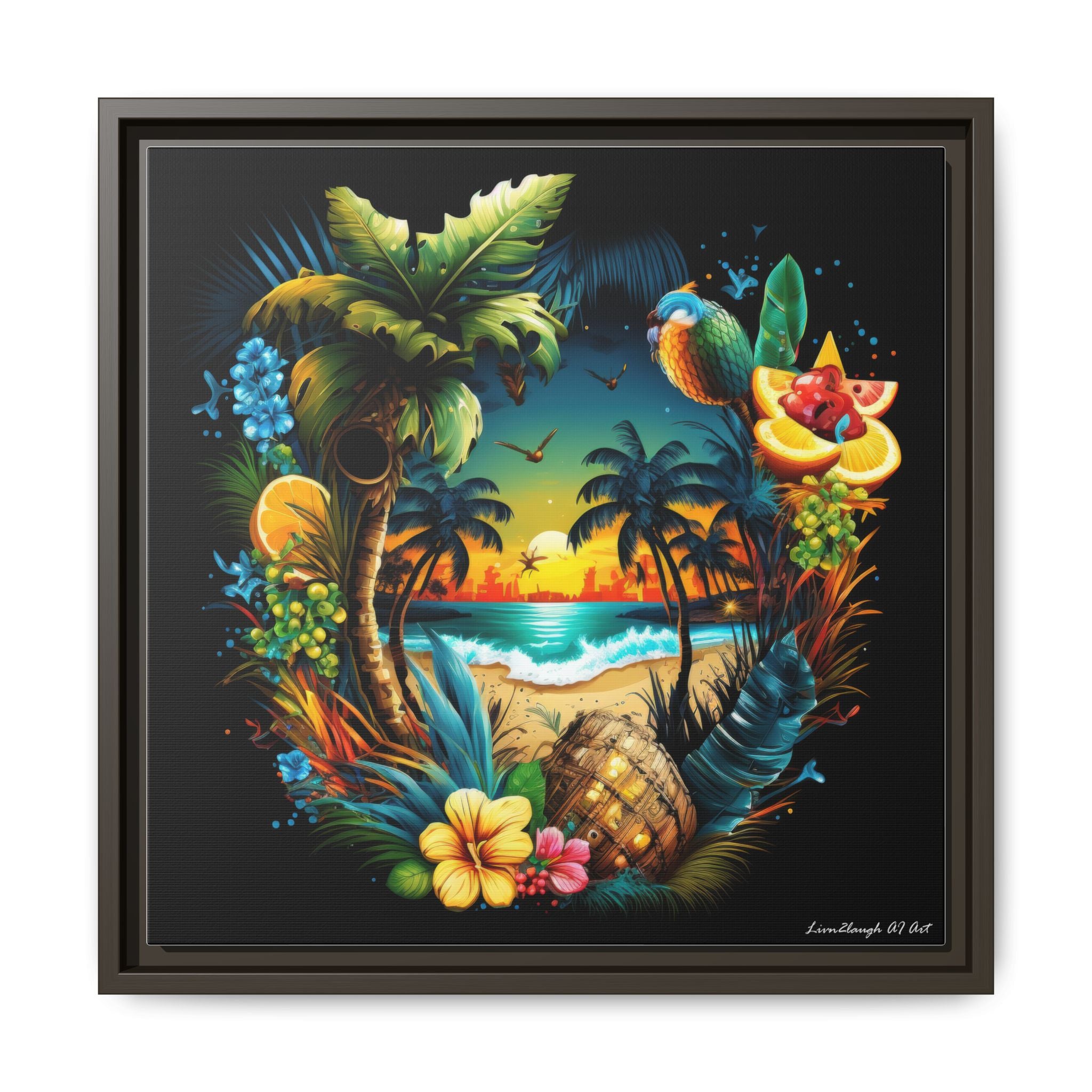 Island Rhythm at Dusk, Art Print — Colorful Modern Wall Canvas