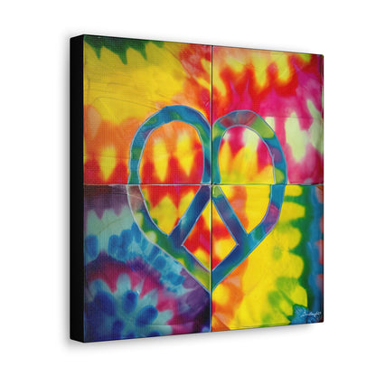 Coolio Tie Dye Hippie Heart Peace Sign Canvas Gallery Wraps