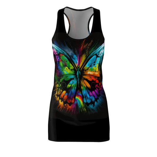 Bold And Beautiful Tie Dye Style Four Women's Cut & Sew Racerback Dress (AOP)