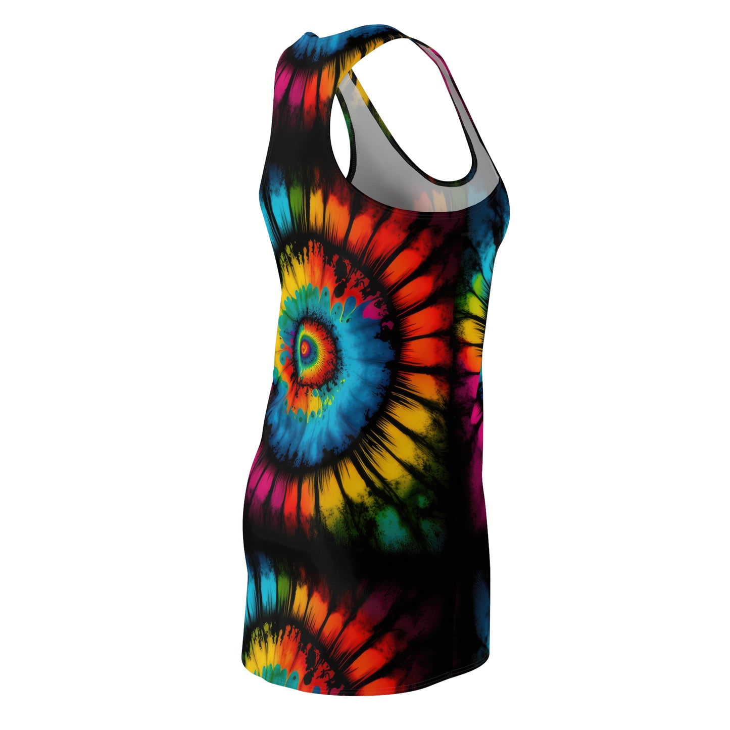 Bold And Beautiful Tie Dye Style Four D Women's Cut & Sew Racerback Dress (AOP)