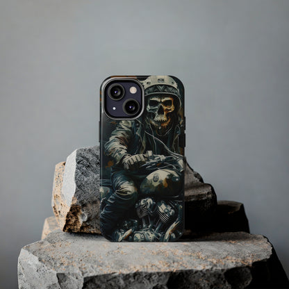 Skull Motorcycle Rider, Ready to Tear Up Road On Beautiful Bike Tough Phone Cases