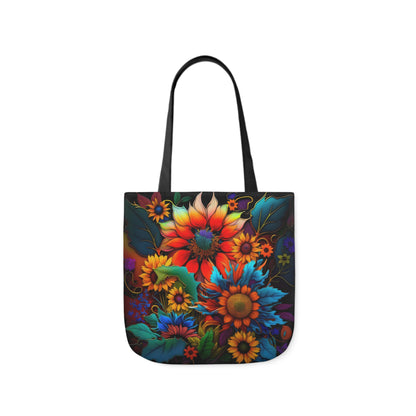 Bold And Beautiful Colorful Flowers Style Two Polyester Canvas Tote Bag (AOP)