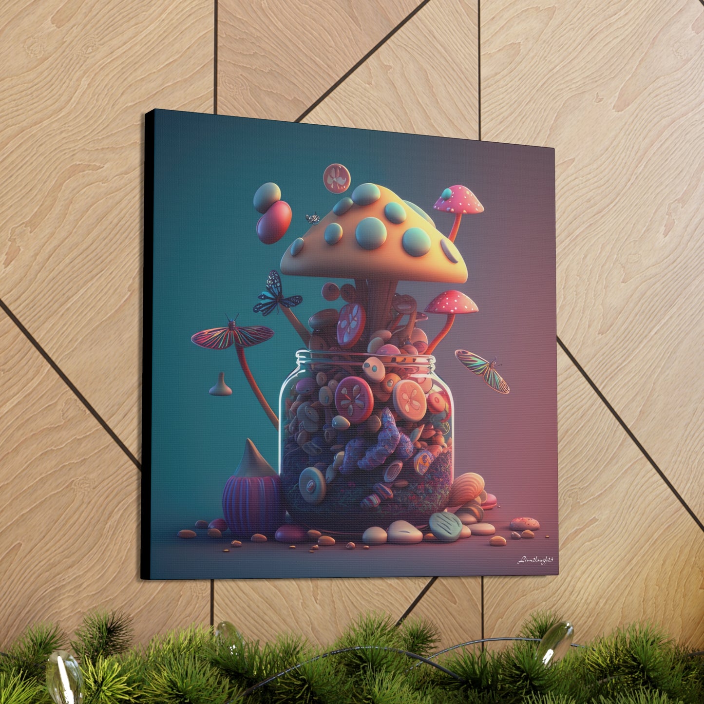 Beautiful Mushroom Luminating Colorful Bliss 10 Canvas Gallery Wraps