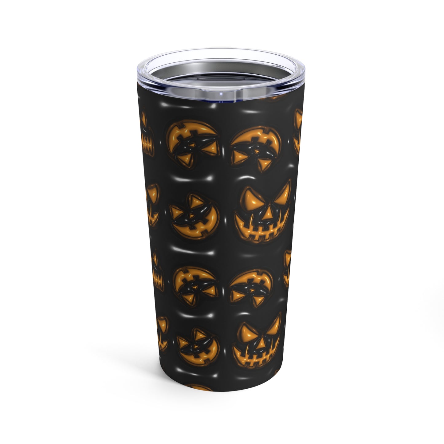 Orange Scary Halloween Faces With Black Background 3-D Puffy Halloween by  Mulew Art Tumbler 20oz