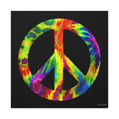 Coolio Tie Dye Hippie Peace Sign 6 Canvas Gallery Wraps