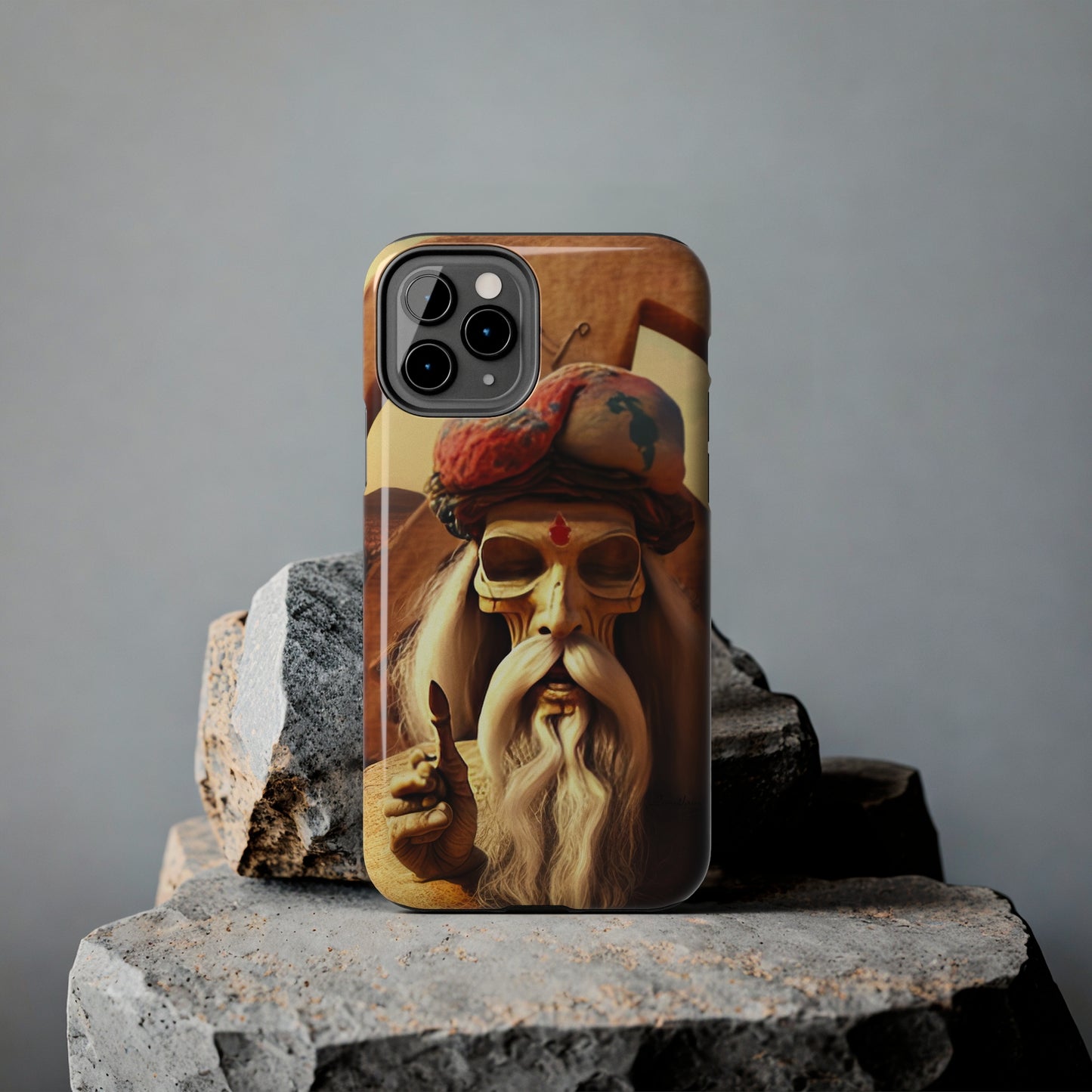 Wise Man In Dessert With Beard And Peace Sign Tough Phone Cases