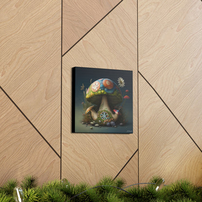 Beautiful Three Mushroom Colorful Uniquely Detailed 2 Canvas Gallery Wraps