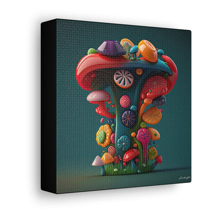 Beautiful Mushroom Luminating Colorful Bliss 9 Canvas Gallery Wraps