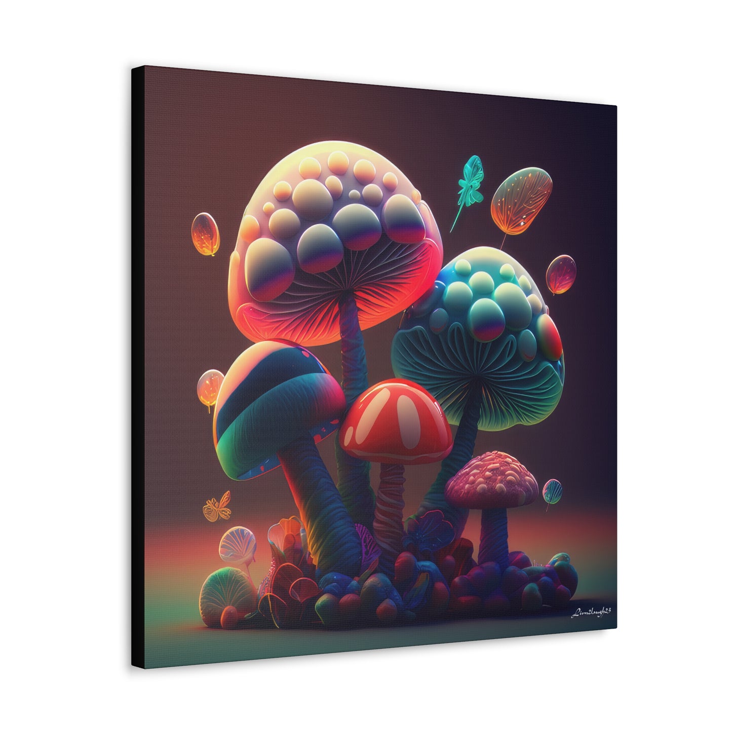 Beautiful Mushroom Luminating Colorful Bliss 5 Canvas Gallery Wraps