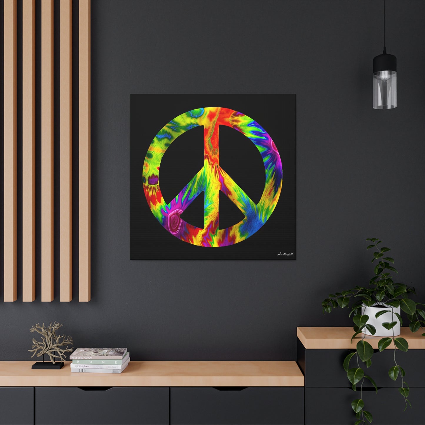 Coolio Tie Dye Hippie Peace Sign 6 Canvas Gallery Wraps