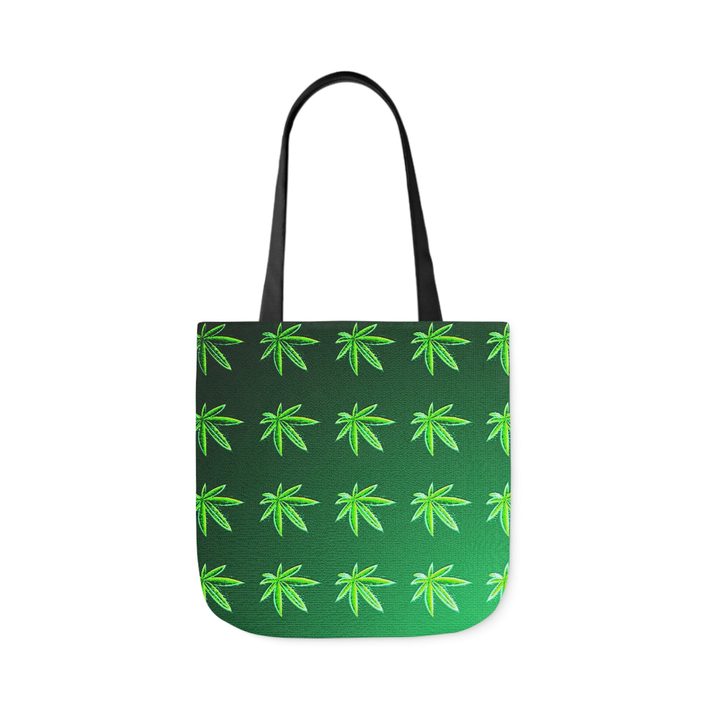 Green Leaf Marijuana Pot Weed Leaf 420 Polyester Canvas Tote Bag (AOP)