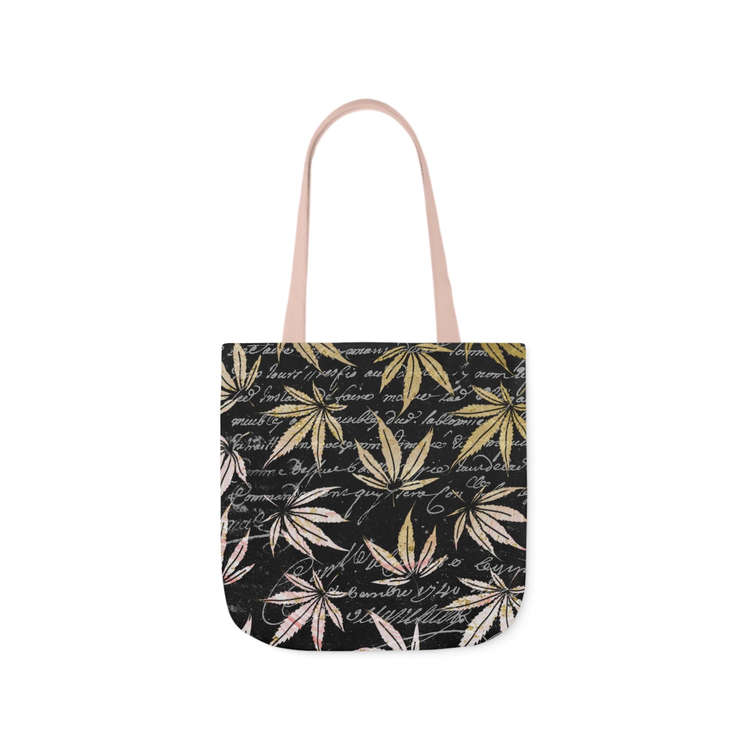 Gold And Black 420 Weed Marijuana Leaf Polyester Canvas Tote Bag (AOP)