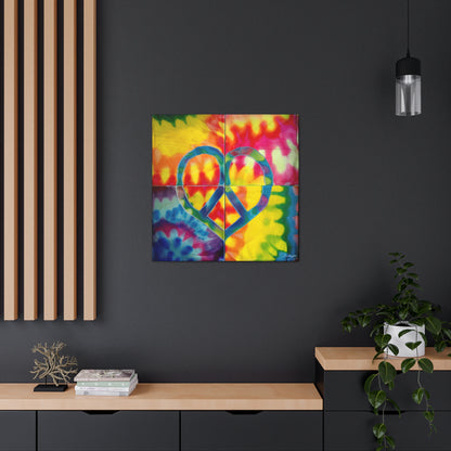 Coolio Tie Dye Hippie Heart Peace Sign Canvas Gallery Wraps