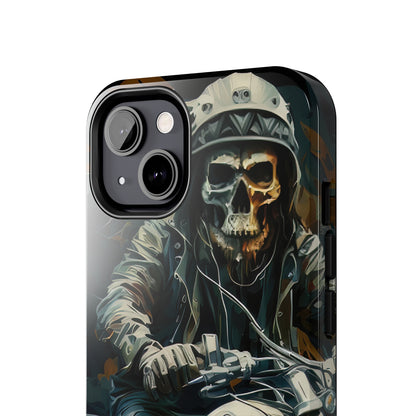 Skull Motorcycle Rider, Ready to Tear Up Road On Beautiful Bike Tough Phone Cases