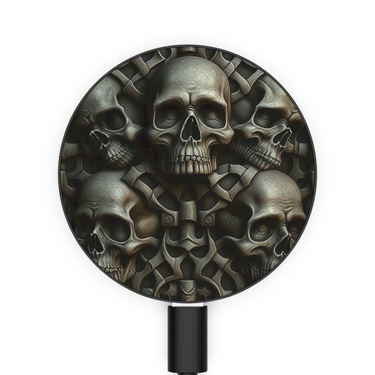 Metallic Chrome Skull And Detailed Background Style 19 Magnetic Induction Charger