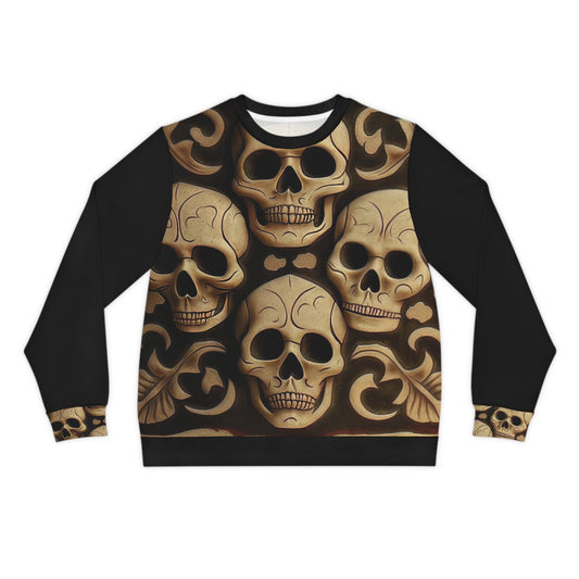 Metallic Chrome Skulls and classic Designed Background Style 16 Lightweight Sweatshirt (AOP)