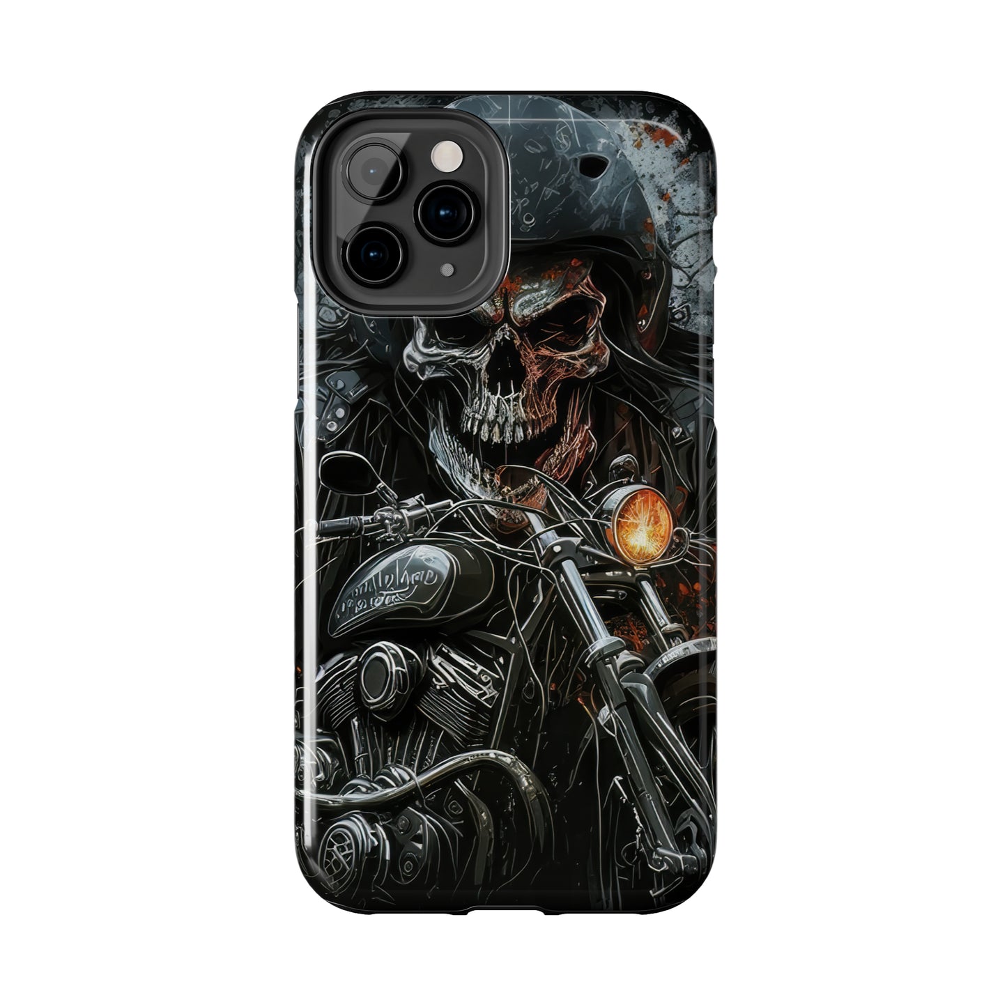 Skull Motorcycle Rider, Ready to Tear Up Road On Beautiful Bike 6 Tough Phone Cases