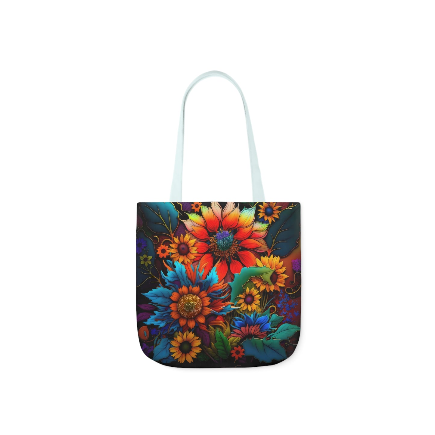 Bold And Beautiful Colorful Flowers Style Two Polyester Canvas Tote Bag (AOP)