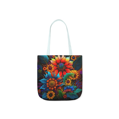 Bold And Beautiful Colorful Flowers Style Two Polyester Canvas Tote Bag (AOP)