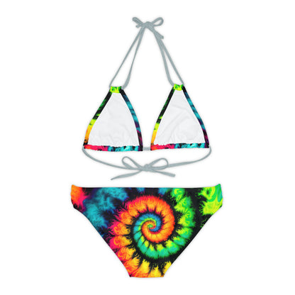 Bold And Beautiful Tie Dye Style One A, Four Strappy Bikini Set (AOP)