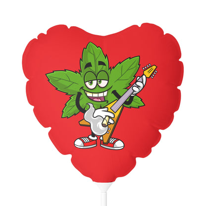 Marijuana Reggae Pot Leaf Man Smoking A Joint With Red Sneakers Style 2, Red Balloon (Round and Heart-shaped), 11"